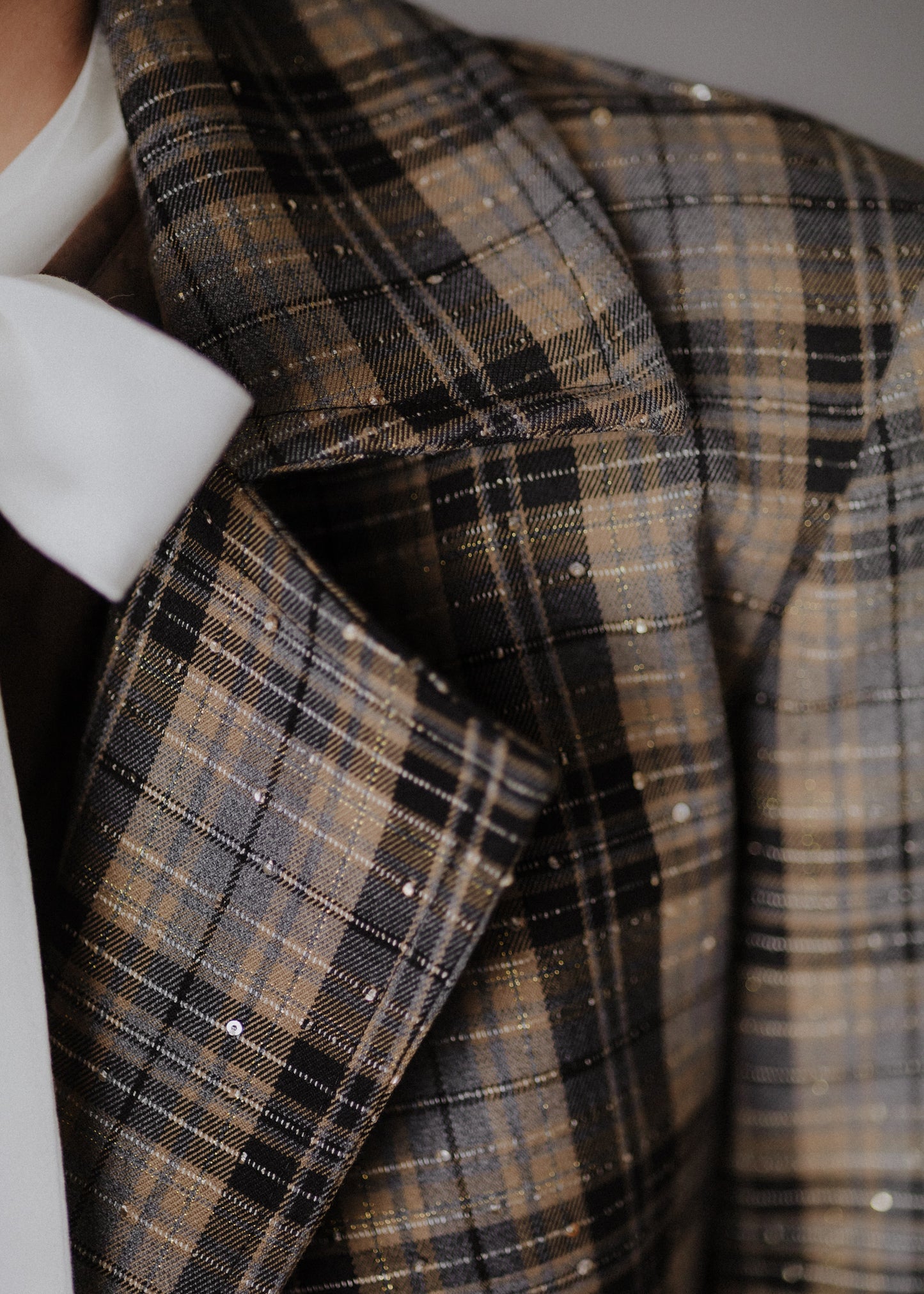 Gyapjúkeverék flitteres zakó