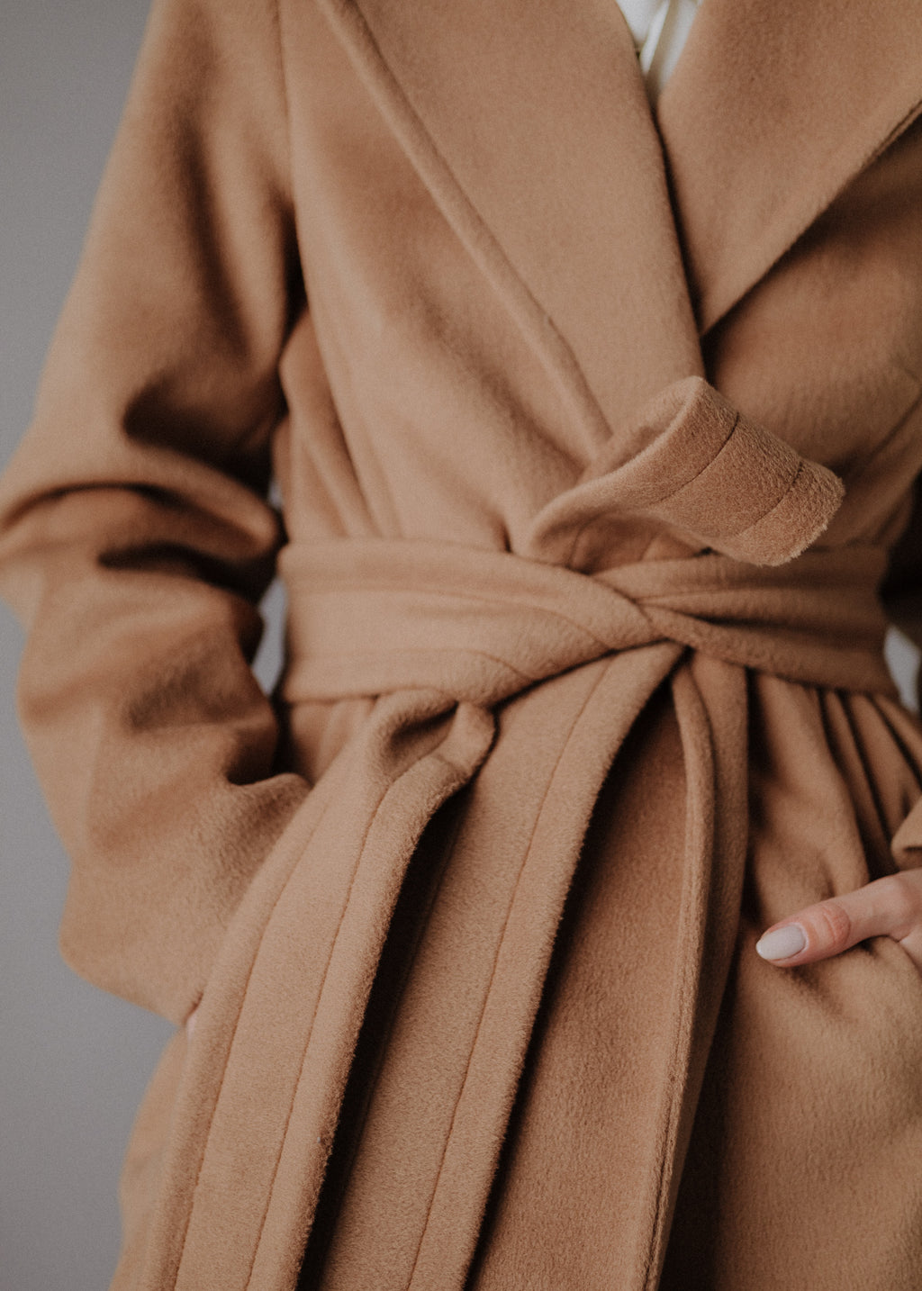 Fabric jacket in camel color
