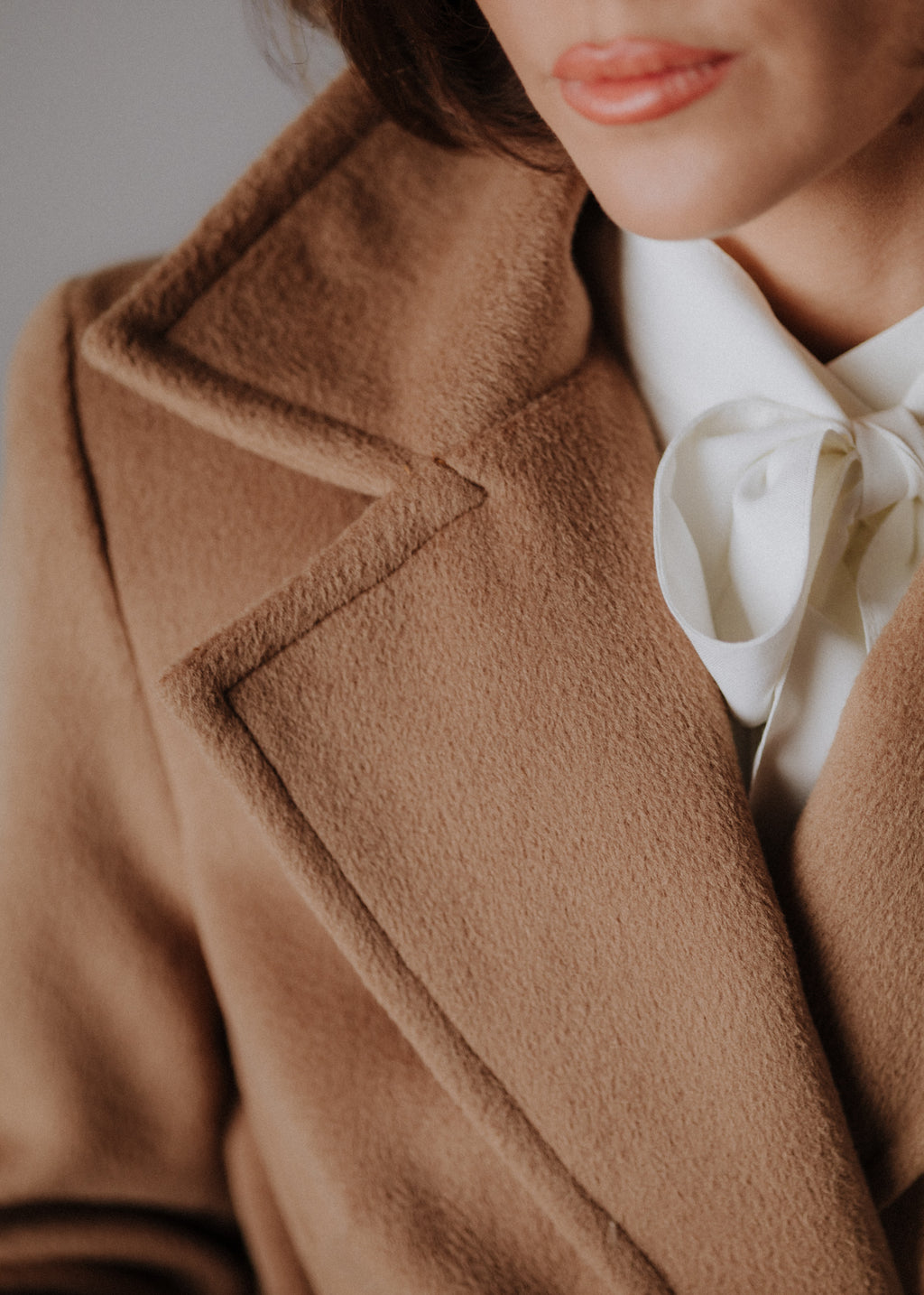 Fabric jacket in camel color