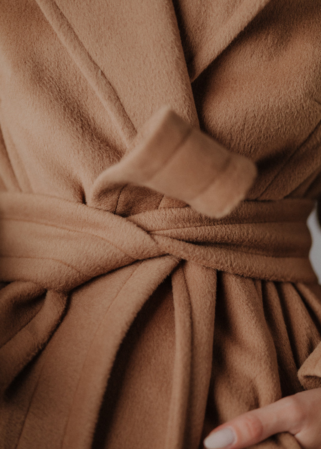 Fabric jacket in camel color