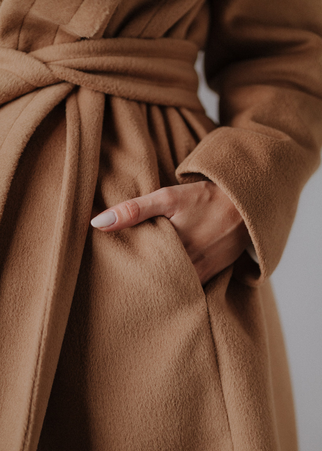 Fabric jacket in camel color
