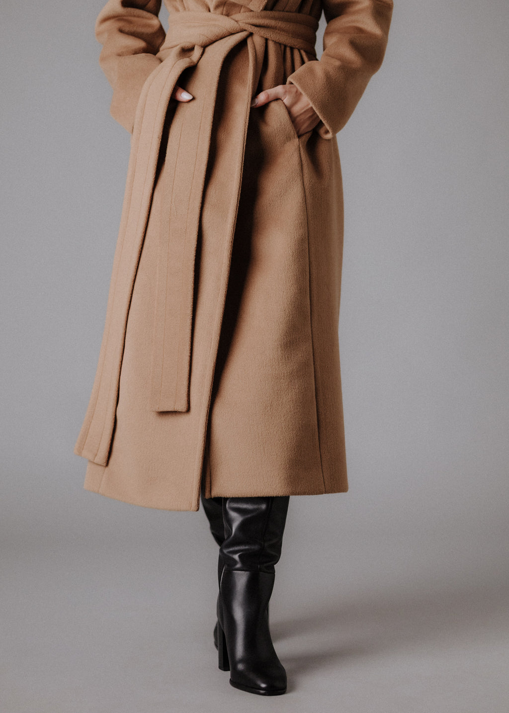 Fabric jacket in camel color