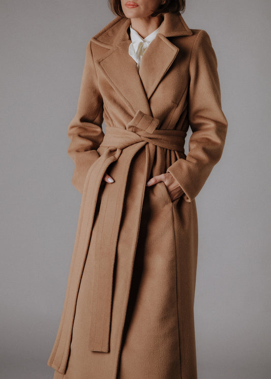 Szövetkabát camel színben