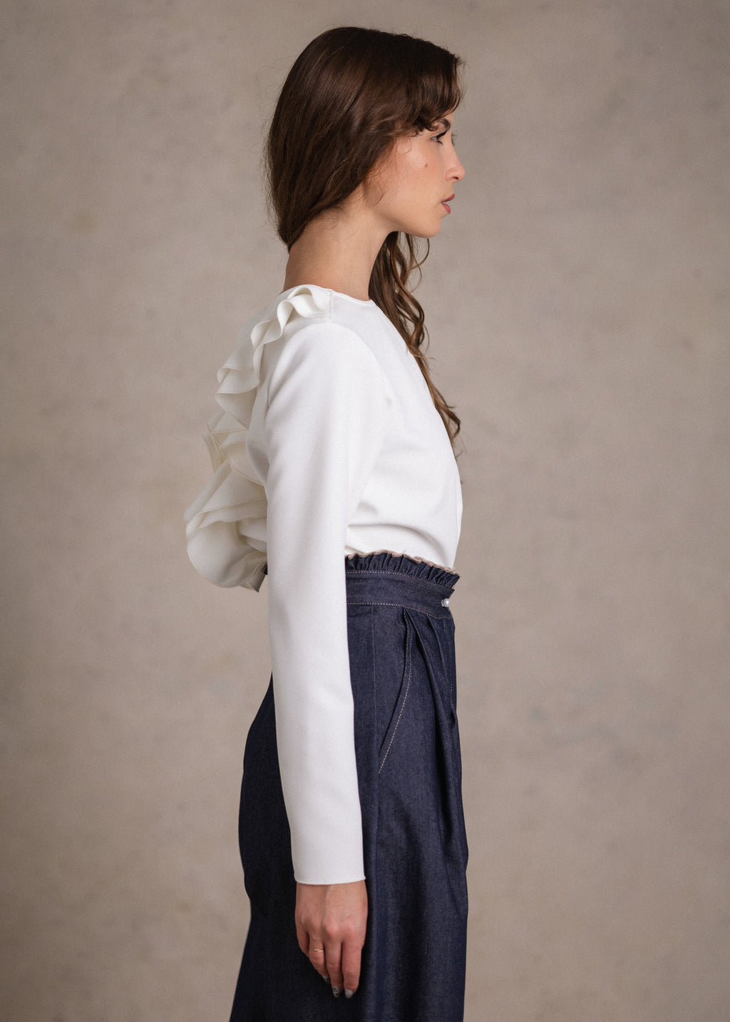 Lokni fodros szövet felső
