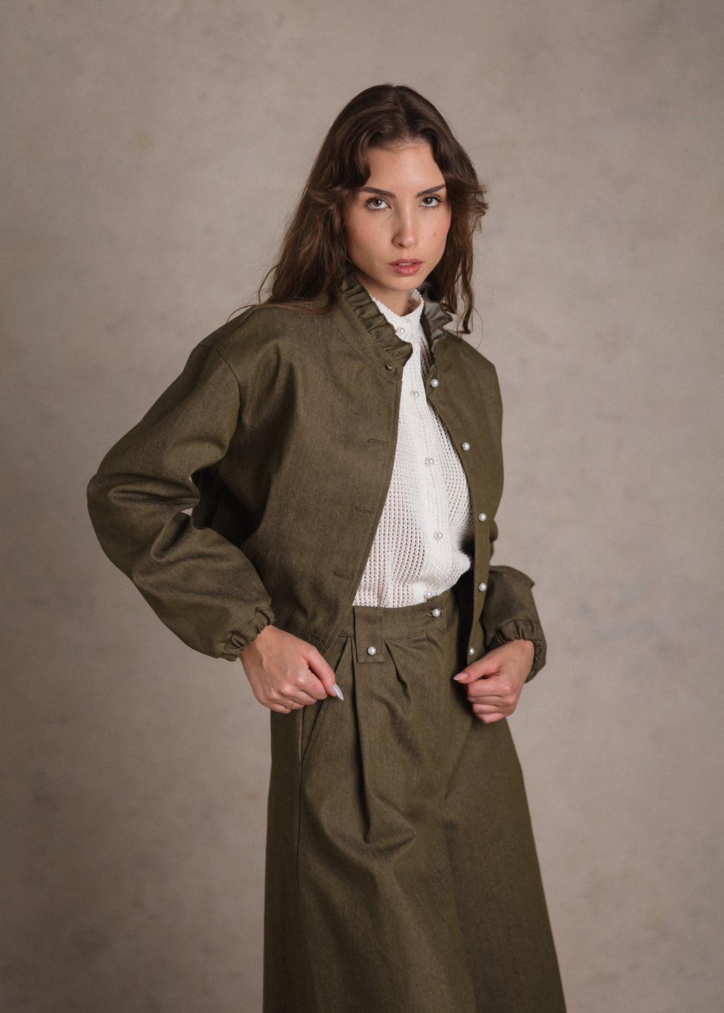 Farmer bomber khaki színben
