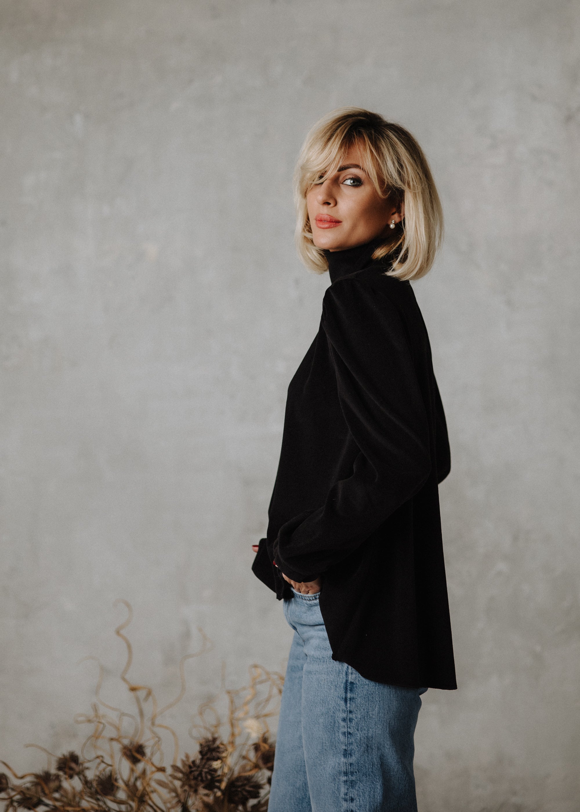 Velvet turtleneck