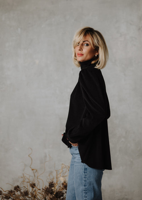 Velvet turtleneck